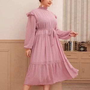 Pink Long Sleeve A Line Dress XL Prairie Style